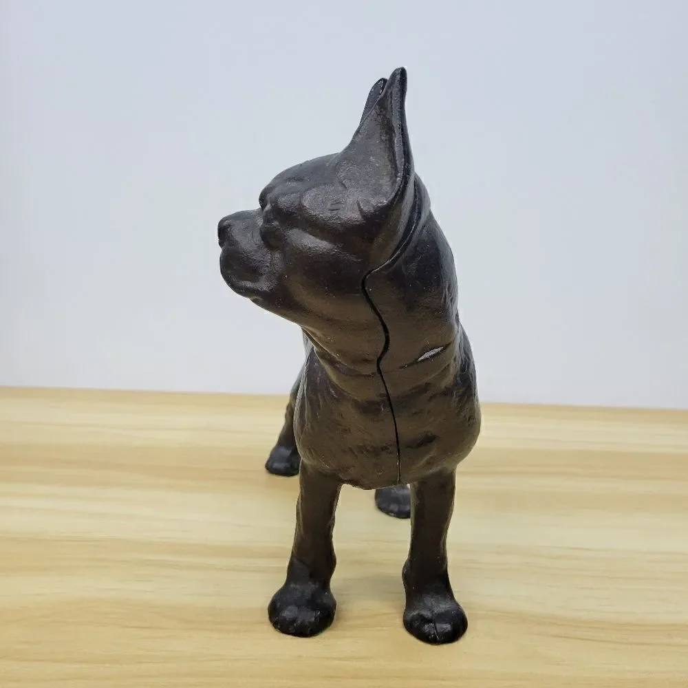 Vintage Cast Iron Dog Bosston Terrier Door Stop Figurine